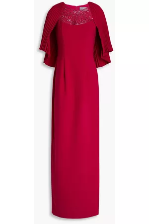 THEIA Women Evening dresses - Cape-effect embellished crepe gown - Red - US 2