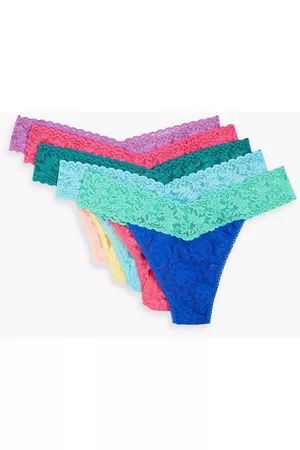 Hanky Panky Women Thongs - Signature set of three stretch-lace low-rise thongs - - ONESIZE