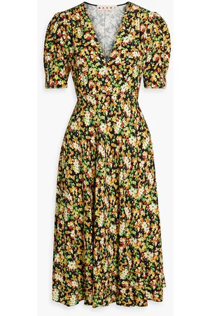 Marni Women Printed Dresses - Floral-print crepe midi dress - - IT 48