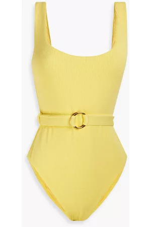 Melissa Odabash Women Swimsuits - Rio belted stretch-seersucker swimsuit - Yellow - IT 46