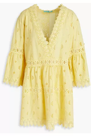 Melissa Odabash Women Beachwear - Victoria guipure lace cotton coverup - Yellow - M