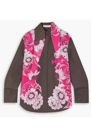 VALENTINO Women Blouses - Floral-print silk-taffeta blouse - - IT 40