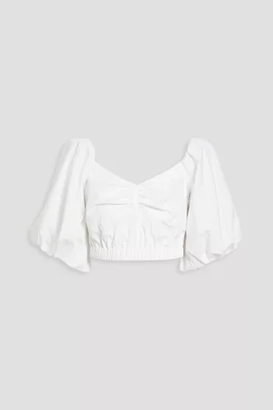 Jason Wu Women Blouses - Cropped gathered cotton-blend poplin blouse - - US 0