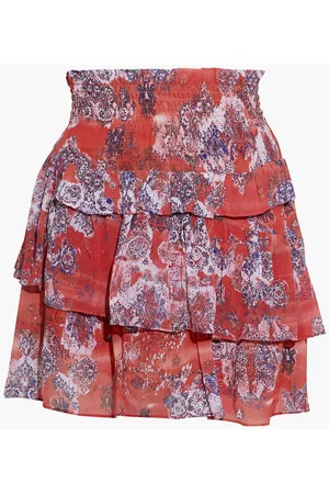 IRO Women Printed Skirts - Herty tiered shirred printed crepe mini skirt - - FR 40
