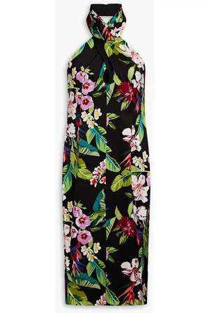 Aidan Mattox Women Printed Dresses - Floral-print satin-crepe halterneck dress - - US 16