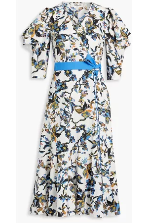 Diane von Furstenberg Women Printed Dresses - Annabeth wrap-effect printed cotton-poplin dress - - US 0