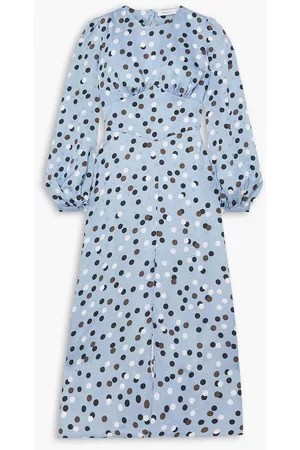 RACIL Women Midi Dresses - Elisa cutout polka-dot satin-jacquard midi dress - Blue - FR 38
