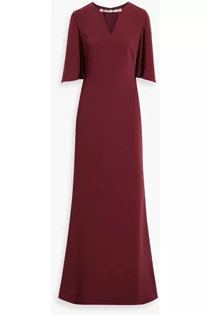 Reem Acra Women Evening Dresses - Cutout embellished crepe de chine gown - Burgundy - US 6