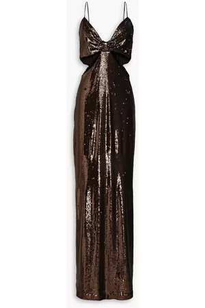 Halston Heritage Women Evening Dresses - Chloe cutout sequined tulle gown - Metallic - US 10