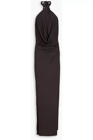 Halston Heritage Women Casual Dresses - Emery draped jersey halterneck gown - Metallic - US 8