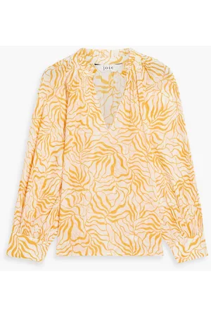 Joie Women Blouses - Stow printed cotton-voile blouse - Yellow - XS