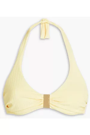 Melissa Odabash Women Bikini Tops - Provence ruched ribbed bikini top - Yellow - IT 40