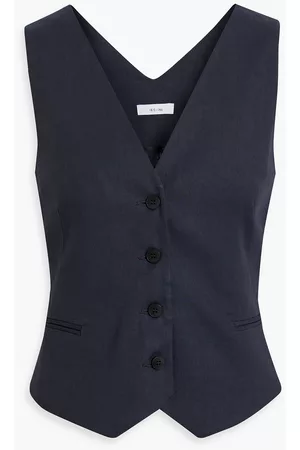 IRIS & INK Women Gilets - Thelma linen-blend twill vest - Blue - UK 10