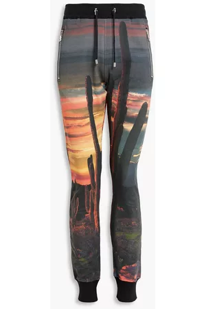 Balmain Women Sweatpants - Printed French cotton-terry sweatpants - - L