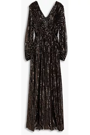 Halston Heritage Women Evening Dresses - Madelyn gathered sequined tulle gown - - US 14