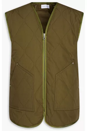 JOHN ELLIOTT Women Lightweight Gilets - Paneled quilted cotton-ripstop vest - Green - 1