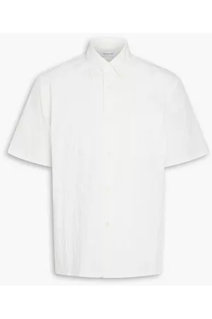 JOHN ELLIOTT Women Long Sleeved Shirts - Crinkled cotton-blend poplin shirt - White - 2
