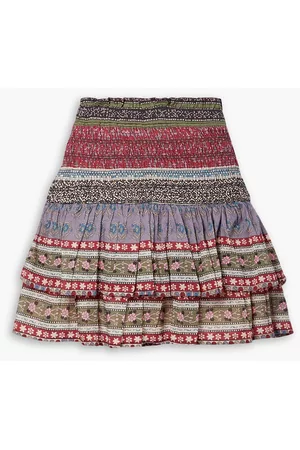 SEA Women Printed Skirts - Brooke layered printed cotton-voile mini skirt - - XXS