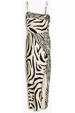 Nicholas Women Printed Dresses - Skyler zebra-print silk-satin midi dress - - US 0