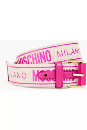 Moschino Women Belts - Printed canvas belt - Pink - IT 38