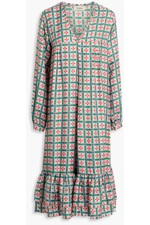 Lisou Women Printed & Patterned Dresses - Printed silk-twill midi dress - Pink - UK 8