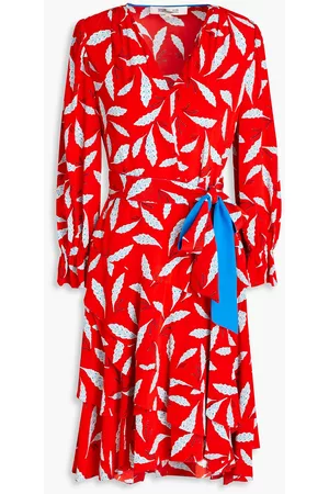 Diane von Furstenberg Women Printed & Patterned Dresses - Delucca ruffled floral-print crepe de chine dress - - US 8
