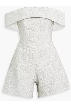 Simkhai Women Off the shoulder Jumpsuits - Valerie off-the-shoulder cloqué-jacquard playsuit - White - US 0