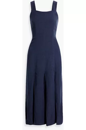 IRIS & INK Women Midi Dresses - Dalia pleated woven midi dress - Blue - UK 6