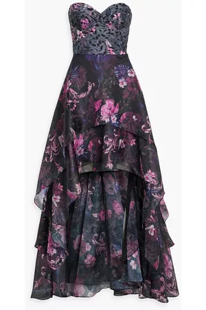 Marchesa Notte Women Printed & Patterned Dresses - Asymmetric floral-print chiffon gown - - US 0