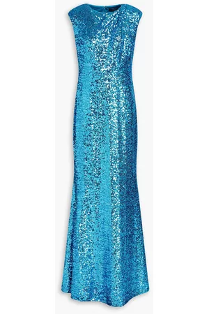 Badgley Mischka Women Evening Dresses & Gowns - Sequined mesh gown - Blue - US 2