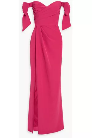 Marchesa Notte Women Strapless Dresses - Off-the-shoulder bow-embellished crepe gown - Pink - US 10
