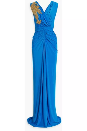RHEA COSTA Women Evening Dresses & Gowns - Bead-embellished ruched jersey gown - - IT 42