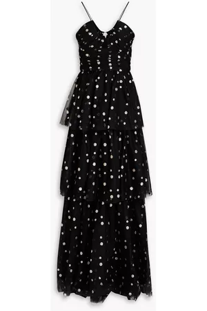 Ml Monique Lhuillier Women Evening Dresses & Gowns - Tiered glittered polka-dot tulle gown - - US 6