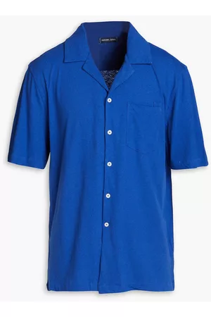 Frescobol Carioca Women Long Sleeved Shirts - Angelo cotton and linen-blend jersey shirt - Blue - XXL