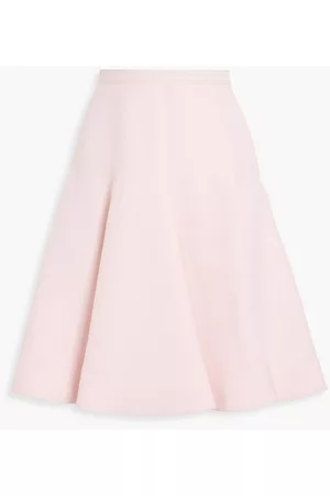 VALENTINO Women Midi Skirts - Garavani - Flared wool and silk-blend crepe skirt - Pink - IT 36