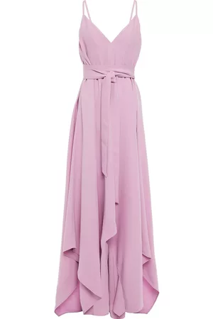 VALENTINO Women Asymmetrical Dresses - Garavani - Asymmetric silk-crepe gown - Purple - IT 38