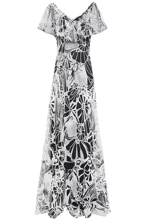 VALENTINO Women Evening Dresses & Gowns - Garavani - Ruffled embroidered tulle gown - - IT 44