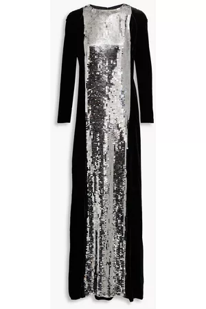 VALENTINO Women Evening Dresses & Gowns - Garavani - Sequined silk-blend chiffon and velvet gown - - IT 40