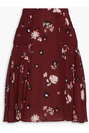 VALENTINO Women Printed Skirts - Garavani - Pleated floral-print silk crepe de chine skirt - - IT 40
