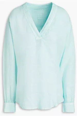 120% Lino Women Blouses - Linen blouse - Green - IT 38