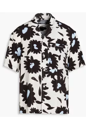 Jacquemus Women Denim Shirts - Jean floral-print crepe shirt - White - IT 50