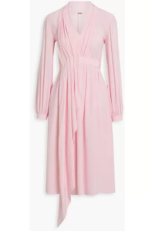 ADAM LIPPES Women Pleated Dresses - Pleated draped silk-crepe dress - Pink - US 2