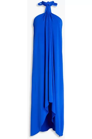 Halston Heritage Women Halter Dresses - Knotted stretch-jersey halterneck dress - Blue - US 6