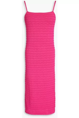 ADAM LIPPES Women Knit & Sweater Dresses - Pointelle-knit midi dress - Pink - XXL