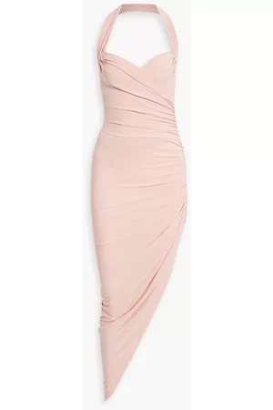 Norma Kamali Women Asymmetrical Dresses - Kayla asymmetric stretch-jersey halterneck dress - Pink - FR 36