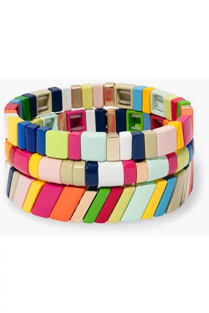 Roxanne Assoulin Women Bracelets - Fruit Stripe set of three gold-tone enamel bracelets - - OneSize
