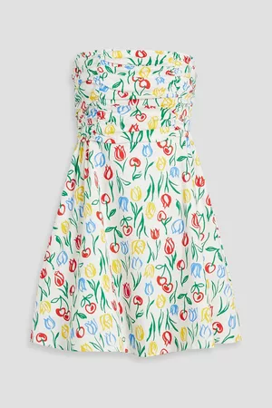 Harley Viera-Newton Women Printed & Patterned Dresses - Karla strapless floral-print cotton-blend poplin midi dress - - US 4