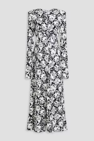 Serafini Women Printed & Patterned Dresses - Printed silk crepe de chine midi dress - - IT 38