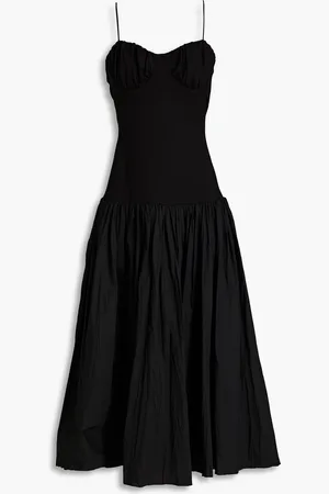 Nicholas Gathered cotton-jersey and poplin midi dress - - US 12