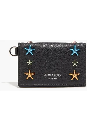 Jimmy Choo Pegas studded pebbled-leather phone pouch - Men - Black Bags